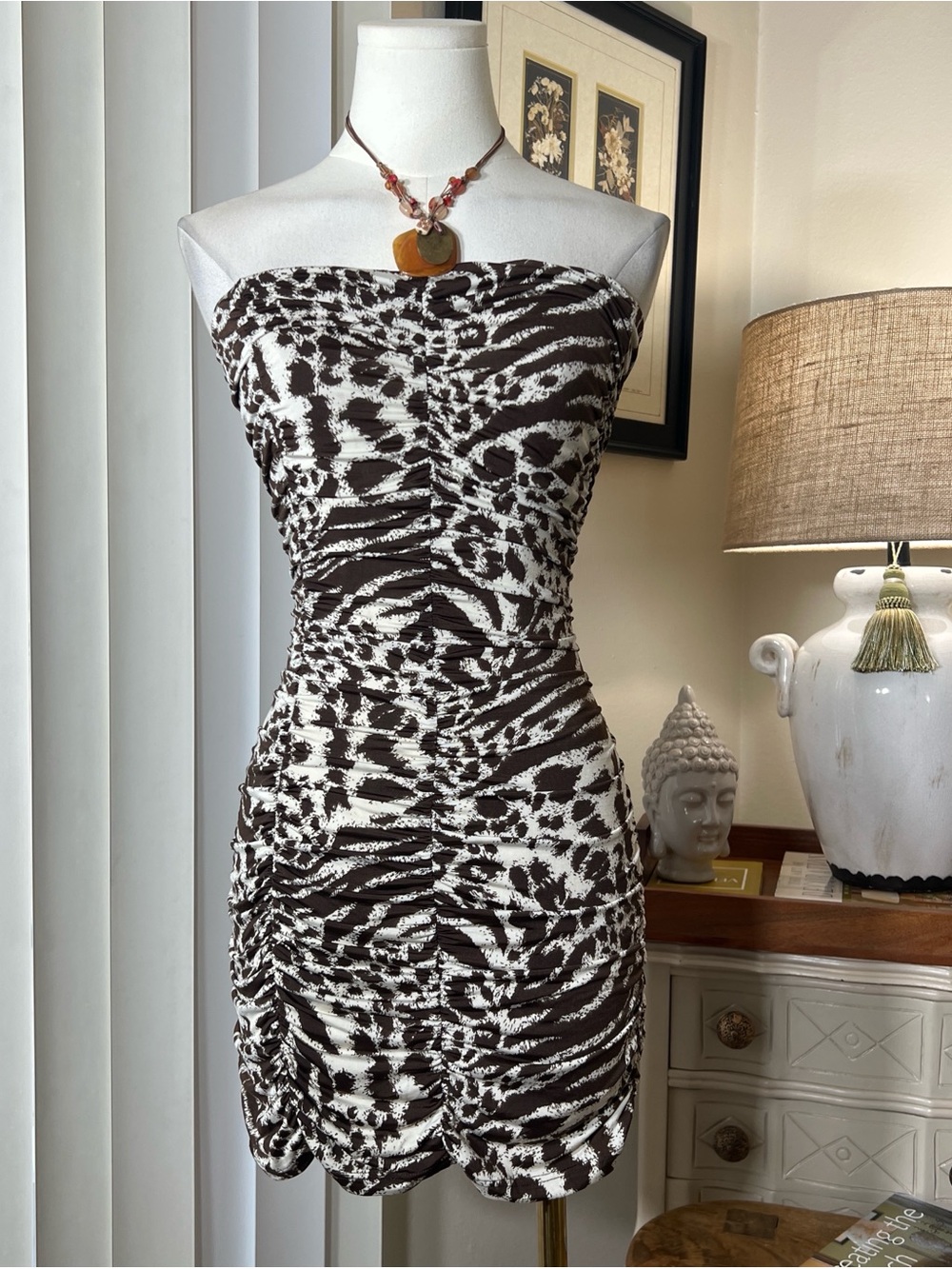 Y2K Fashion Magazine Animal Print Mini Dress